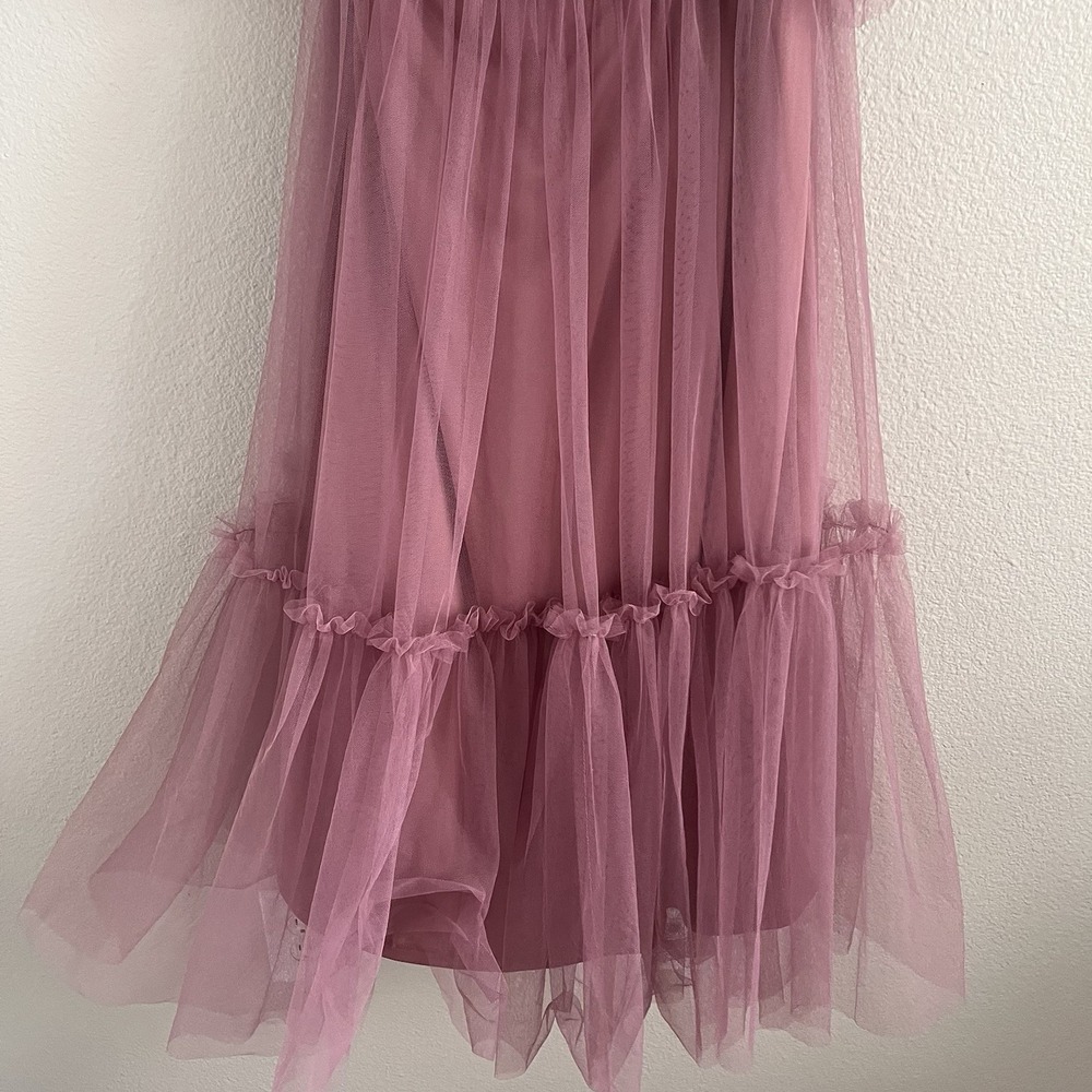 Tulle Dress Medium Romantic Coquette Balletcore Off Shoulder Strap Fit Flare NWT - Picture 7 of 9